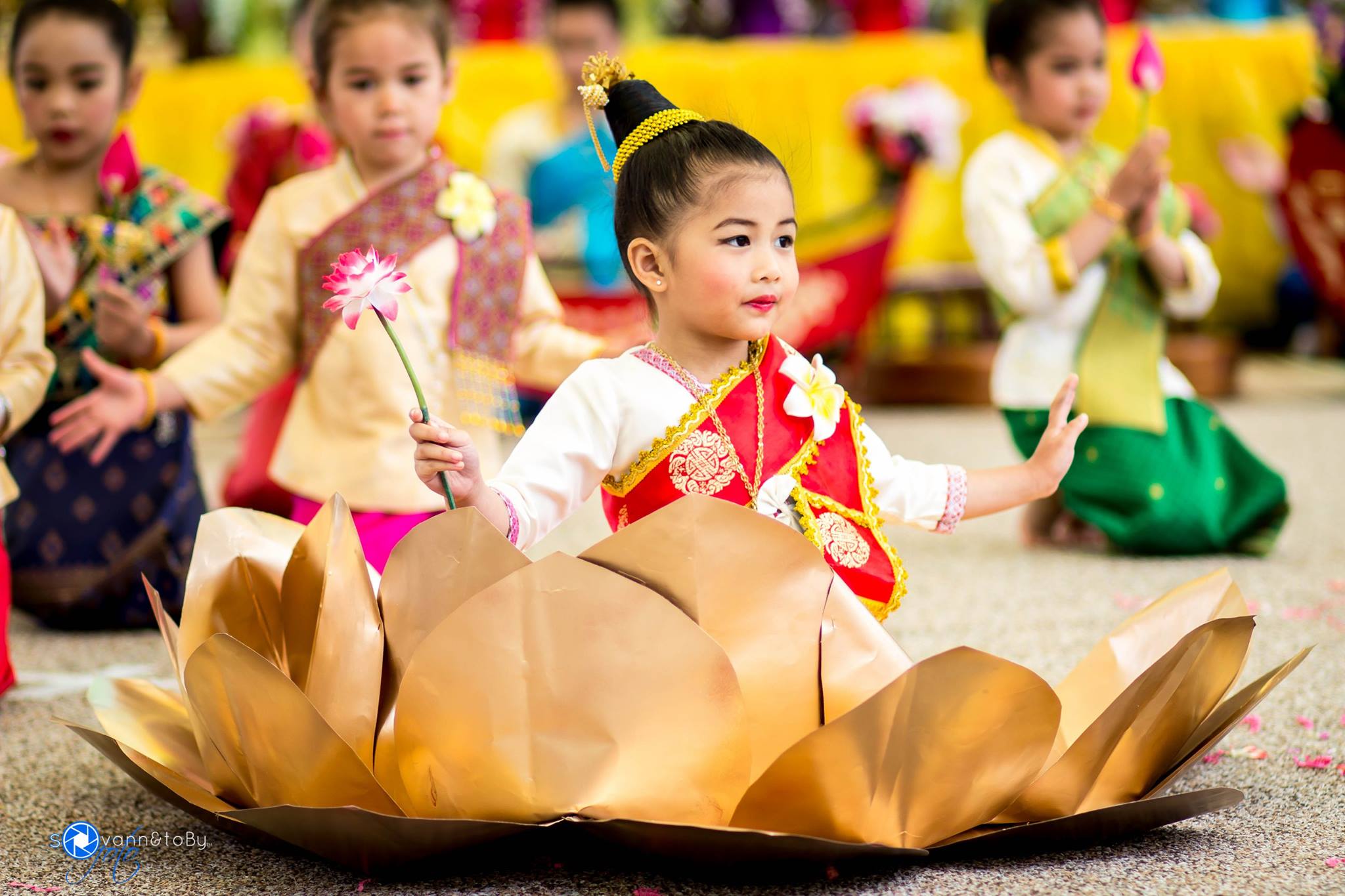 Young girl in traditional lao outfit